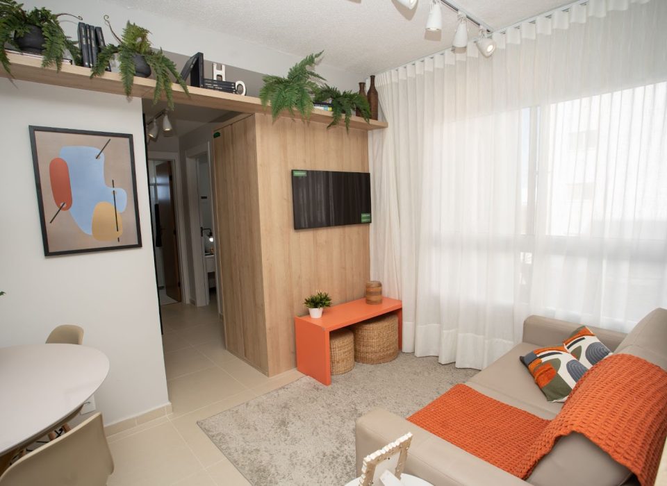 Contemporâneo e industrial: conheça o decorado do Vista de Pitanga